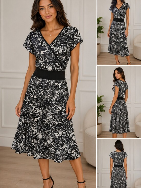 Reina Dresses & Skirts - Size S Reina black an white animal print dress